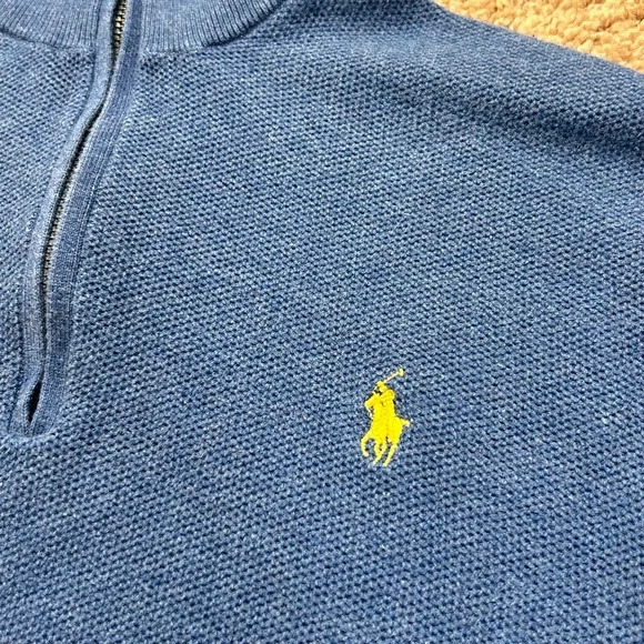 Polo Ralp Lauren Mesh-Knit Quarter-Zip Sweater - Picture 4 of 5